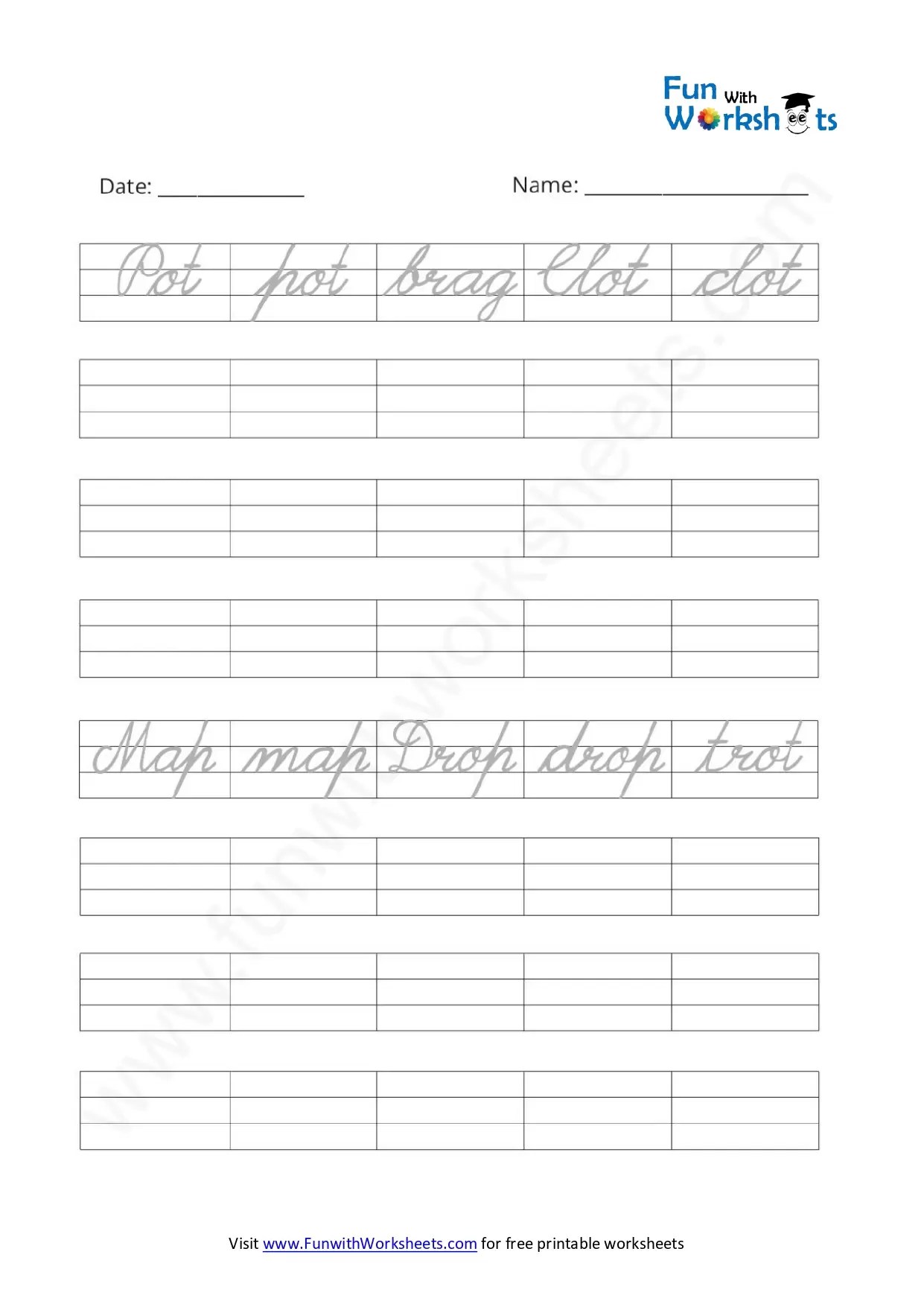 Cursive Practice Sheet 1 free printable worksheets