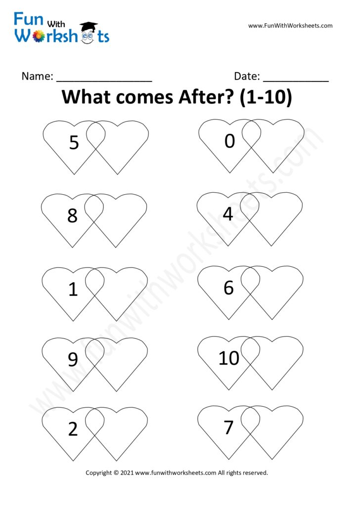 After Before Practice Worksheet 3 - Free printable worksheets