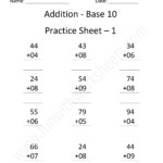 Addition Base 10 Practice Sheets - free printable worksheets