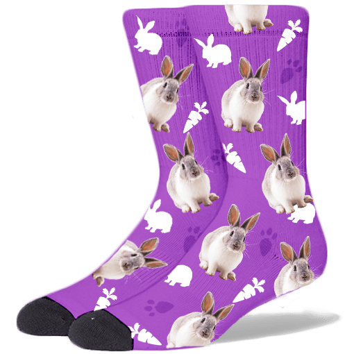 Custom Rabbit Socks Put Your Bunny's Face On Socks The Furbabysocks