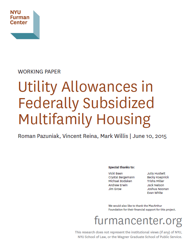 Utility Costs and Federally Subsidized Housing Regulations and the