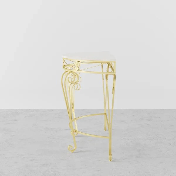 French Country Metal Console Table Classical Gold Frame Entryway Table