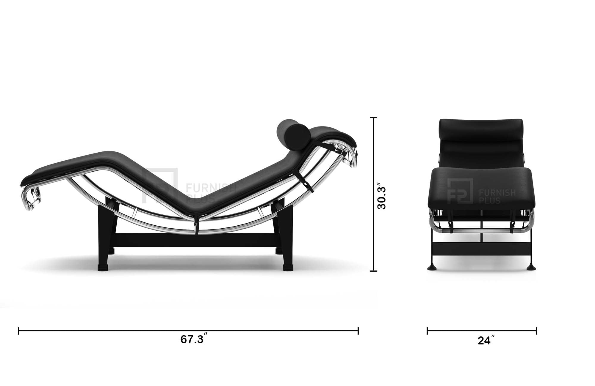 LC4 Chaise Lounge Le Corbusier Style 100 Imported Italian Leather