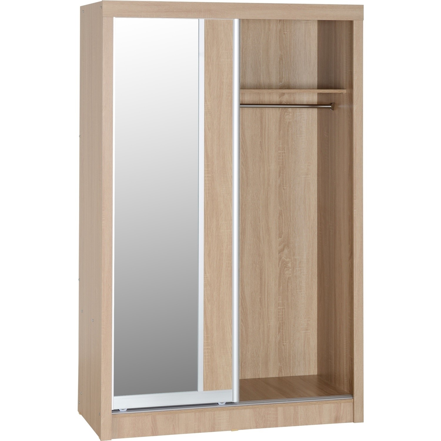 Seconique Lisbon 2 Door Sliding Wardrobe in Light Oak Effect Veneer