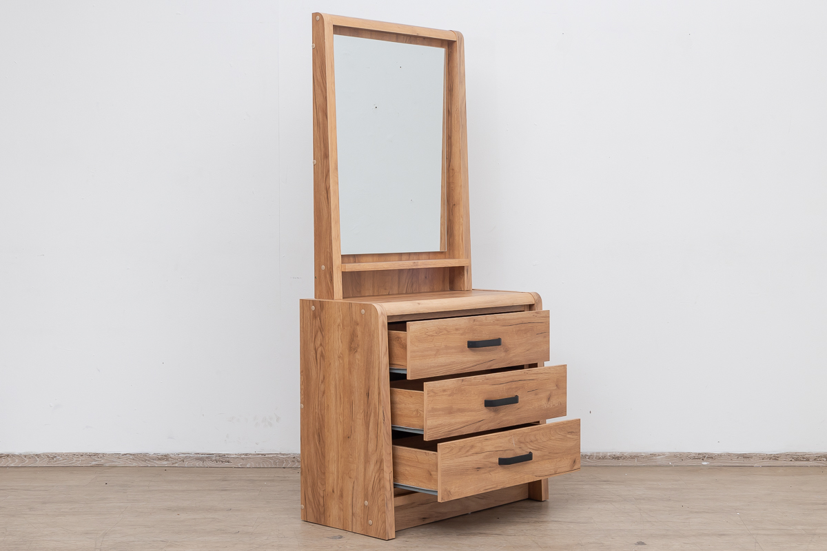 DERRY Single Bed + 1 Nightstand + Dresser Mirror Furniture Palace