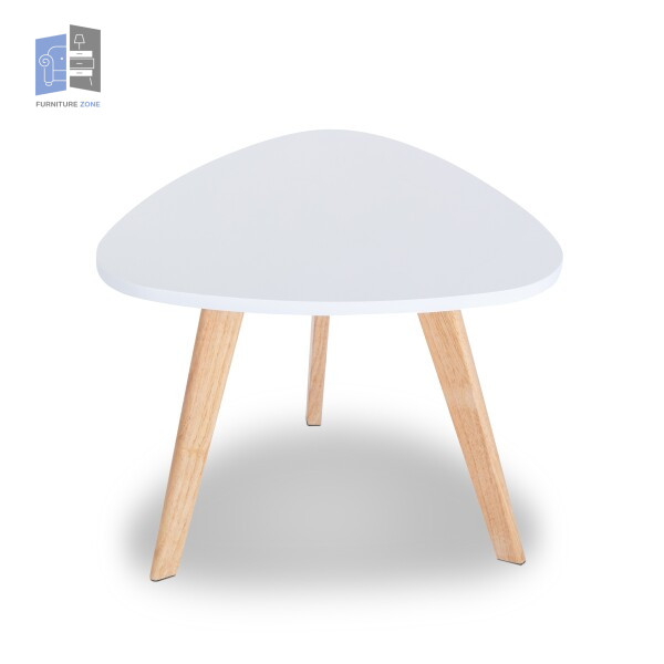 Brodd Triangular Side Table (White) FurnitureZone.pk