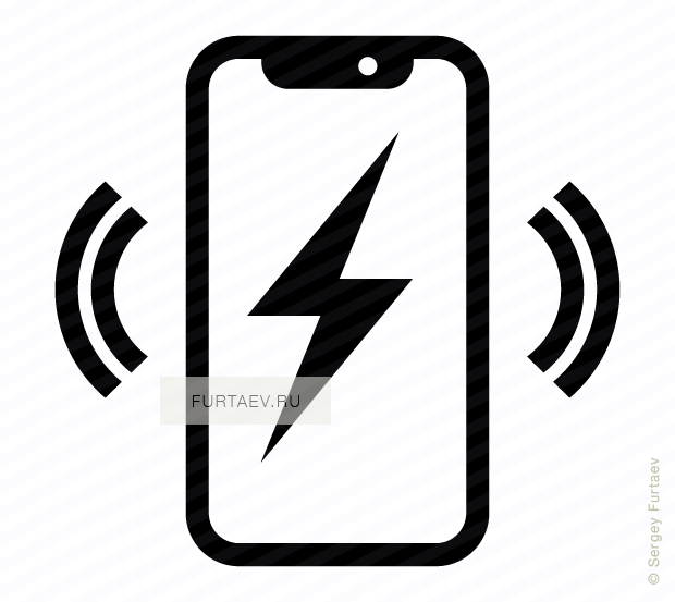 Iphone X Wireless Charging Vector Icon