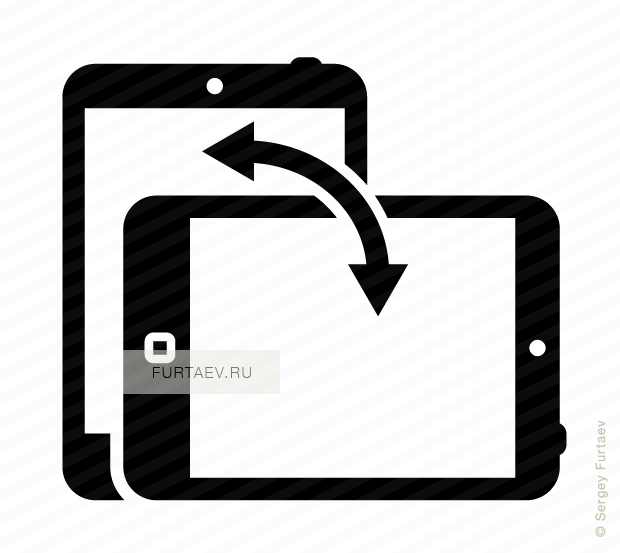 Tablet screen orientation vector icon