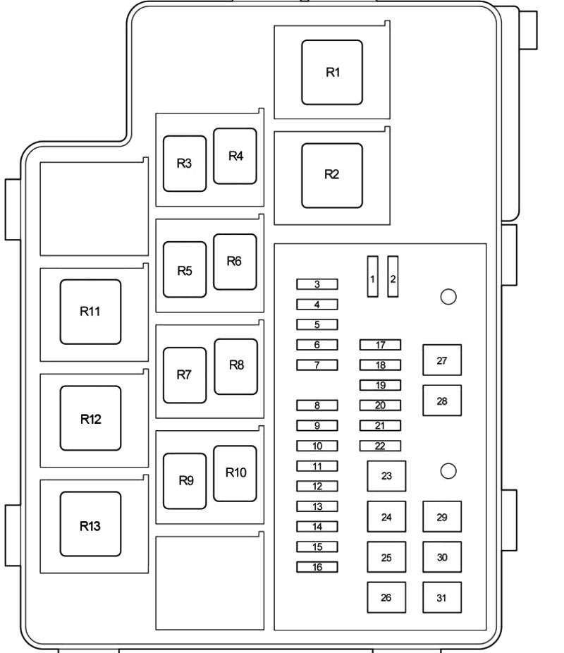 Fuse box diagram Toyota RAV4 3G and relay with assignment and location