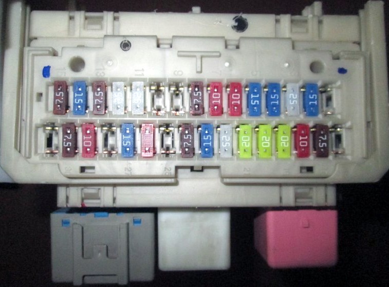 Fuse box diagram Toyota RAV4 3G and relay with assignment
