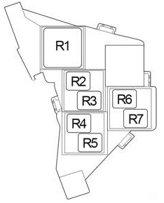 Fuse box diagram Toyota Hilux 8G (Fortuner) and relay with assignment