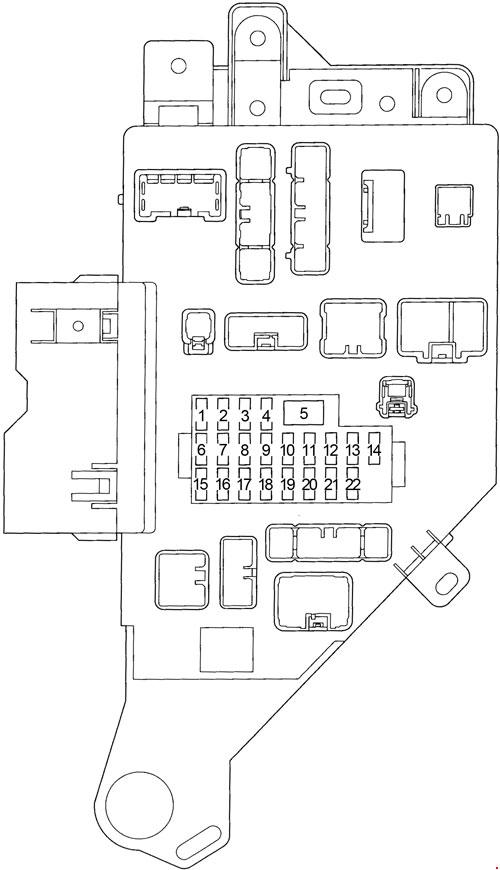 Fuse box diagram Toyota Land Cruiser 105 (100) and relay with