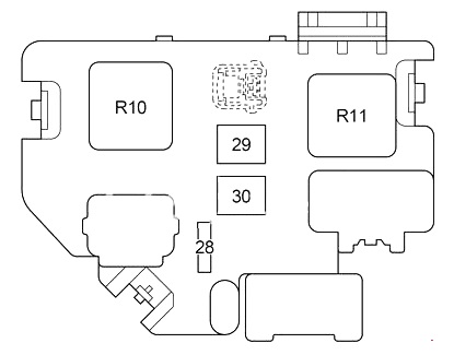 Fuse box diagram Toyota Celica T230 and relay with assignment and location