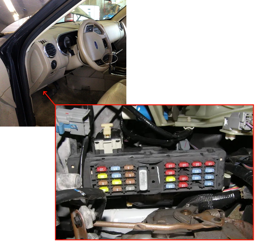 Fuse box diagram Ford Explorer 2006 - 2010 and relay with assignment