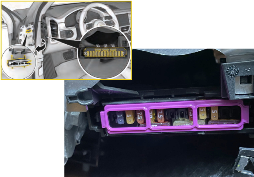 Fuse box diagram Porsche Cayenne (2018 - 2025) assignment location photo
