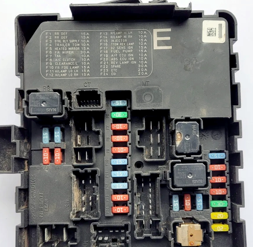 Fuse box diagram Nissan Titan 2004 - 2015 relay with assignment and