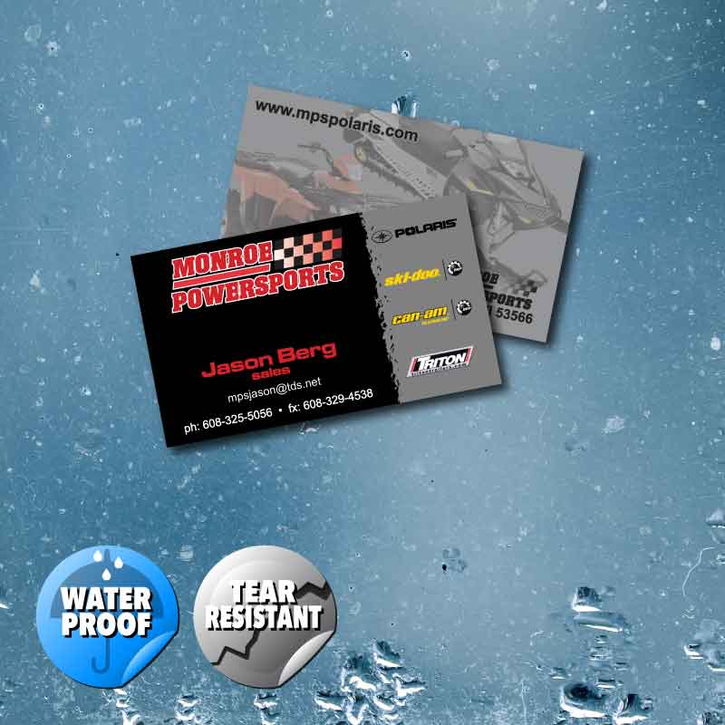 Water Proof, Tear Resistant Business Cards FusionFly Web Design