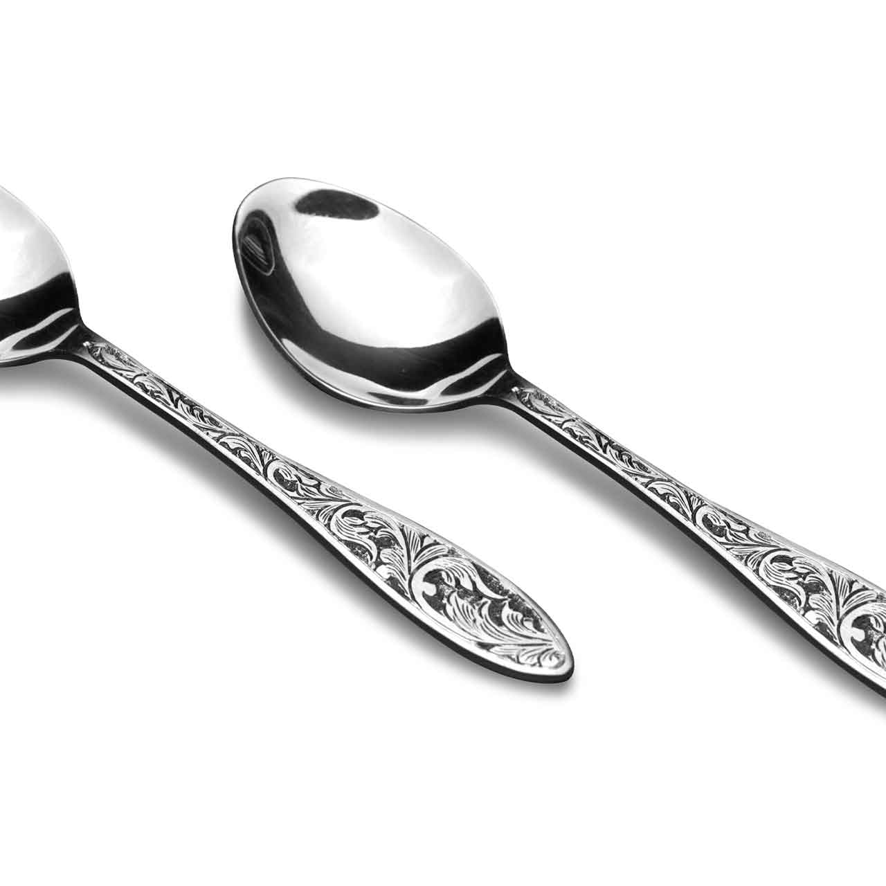 Small Spoon Engraved Steel Spoon Cutlery Fusion Layers