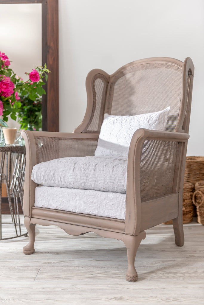 Cane WingBack Chair Facelift Fusion™ Mineral Paint