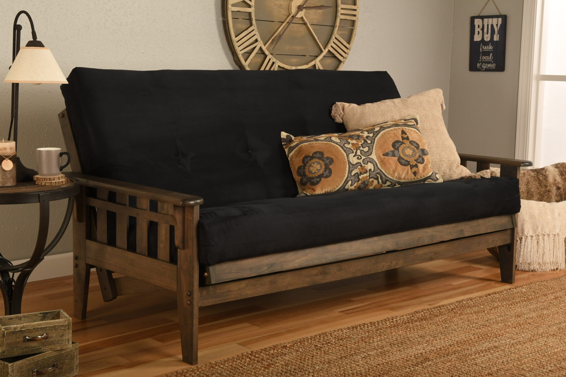 Tucson Futon Frame Only Rustic Walnut Queen Futon World
