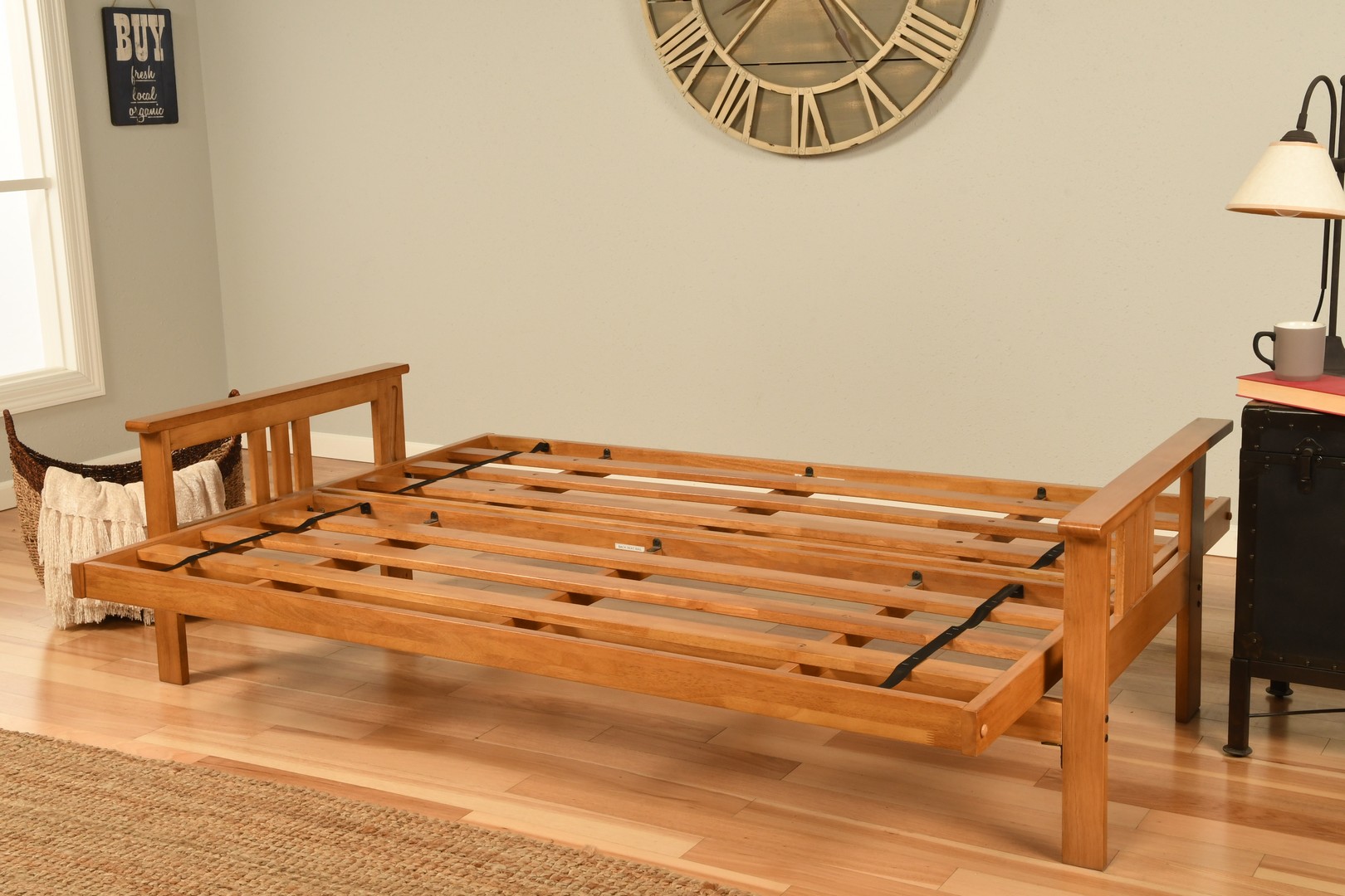 Monterey Wood Futon Frame Only Butternut Finish Full or Queen Futon World