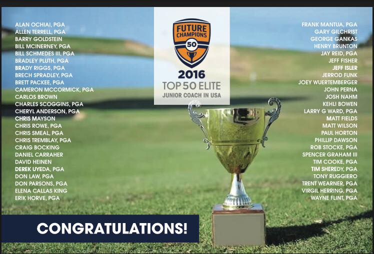 2016 FCG Top 50 Elite Junior Golf Coaches in USA Award Coaching