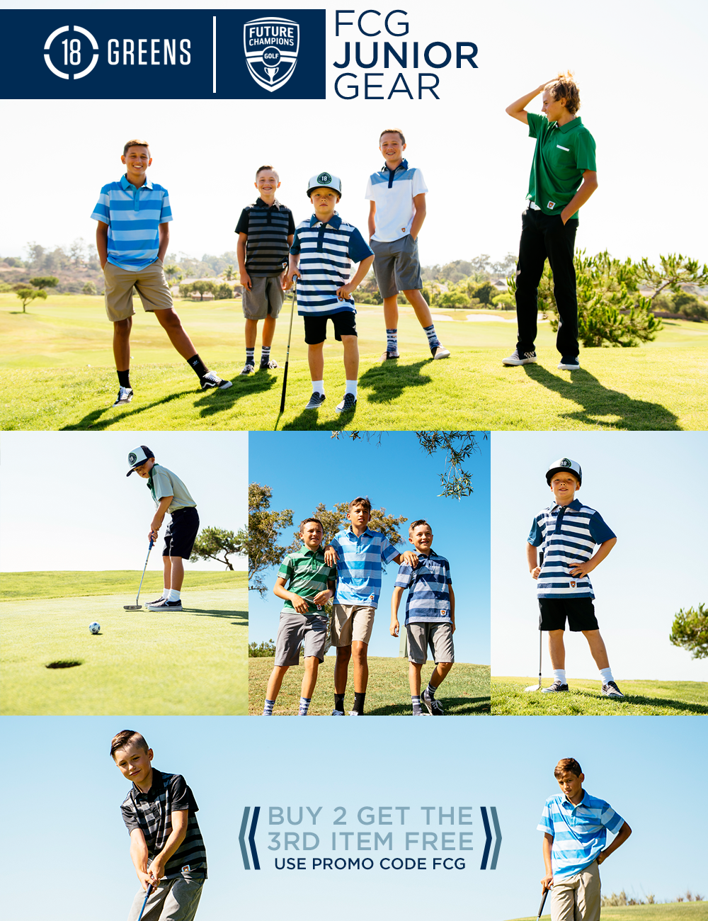 18 Greens FCG Junior Golf Apparel Boys Line Now Available! World Series