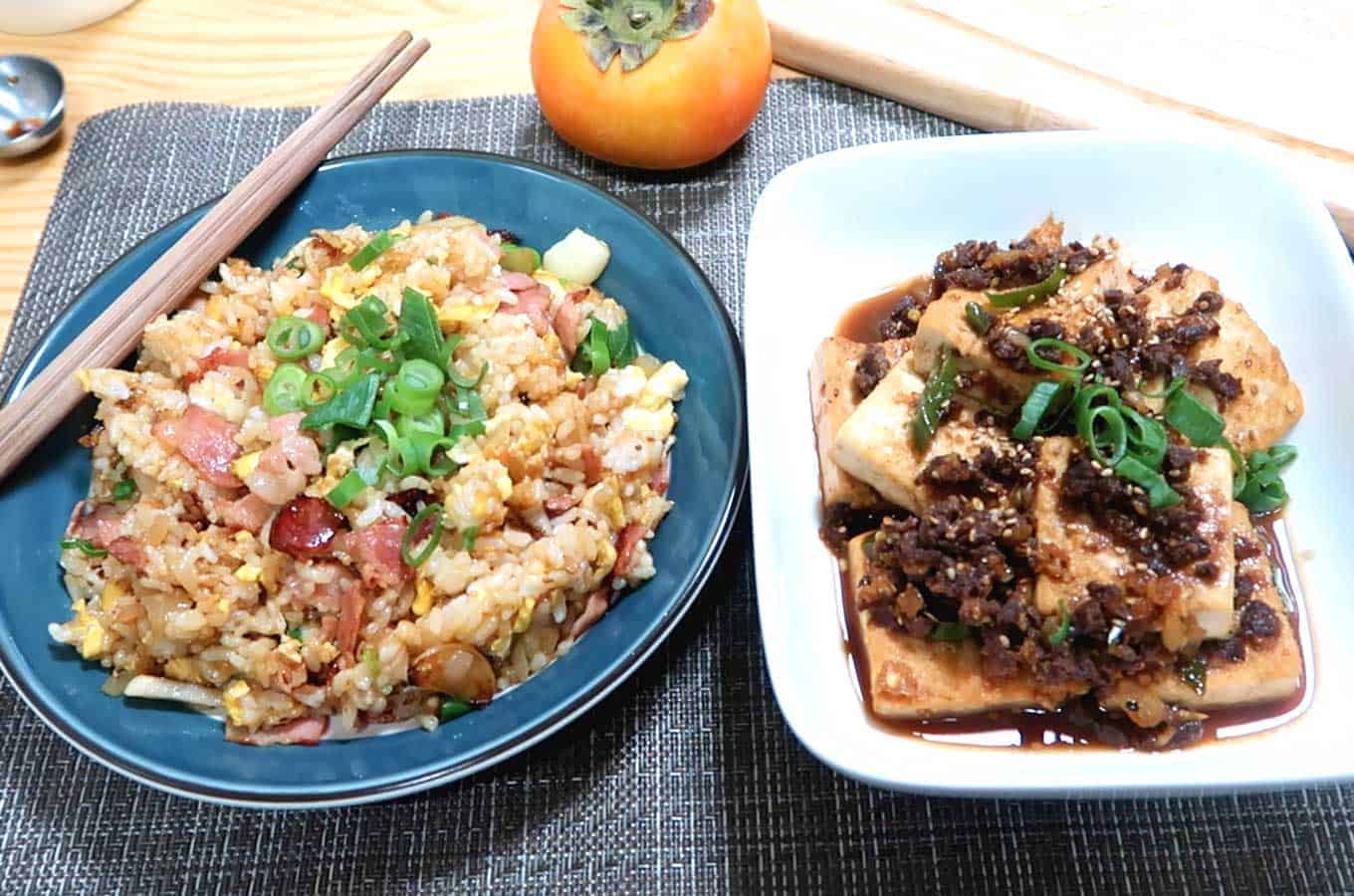 Bacon Garlic Fried Rice and Minced Beef Tofu FutureDish