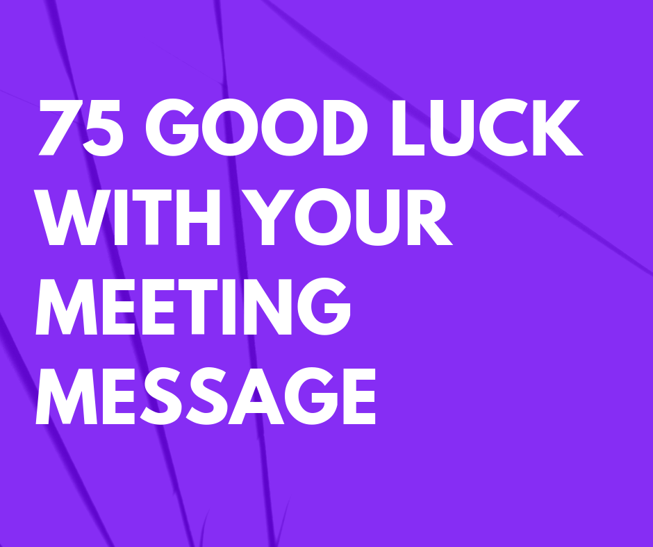75 Good Luck with Your Meeting Message