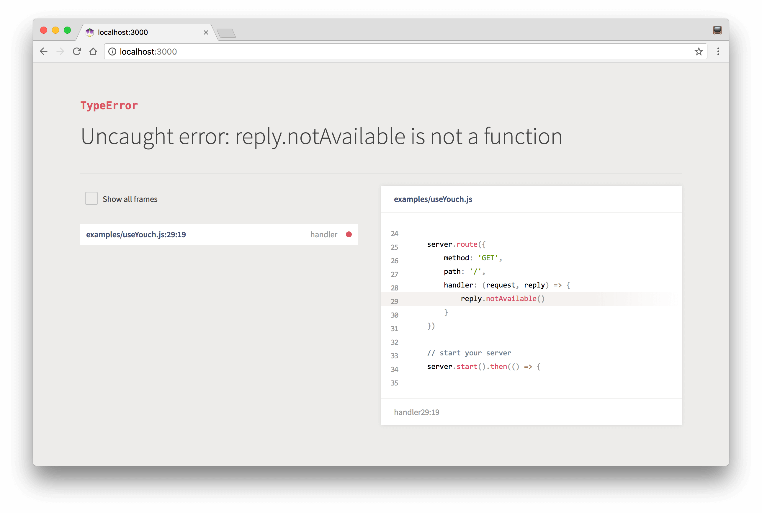 hapi — Increase Development Speed With Errors in the Browser or as JSON