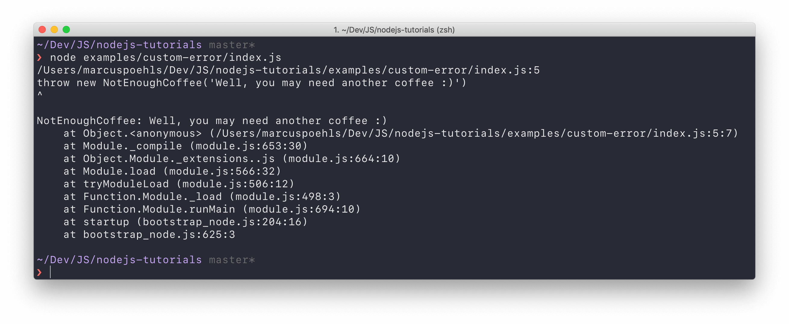 Node.js — Create Your Own Custom Error