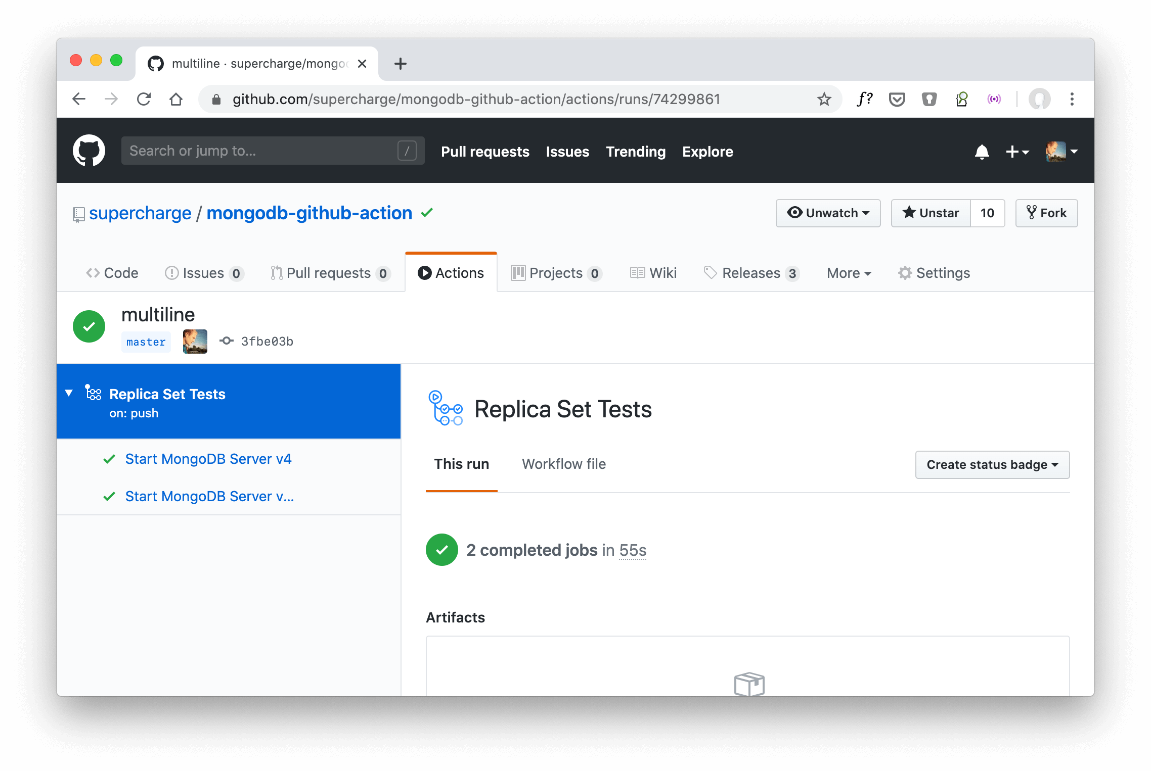 GitHub Actions — Using MongoDB Replica Sets