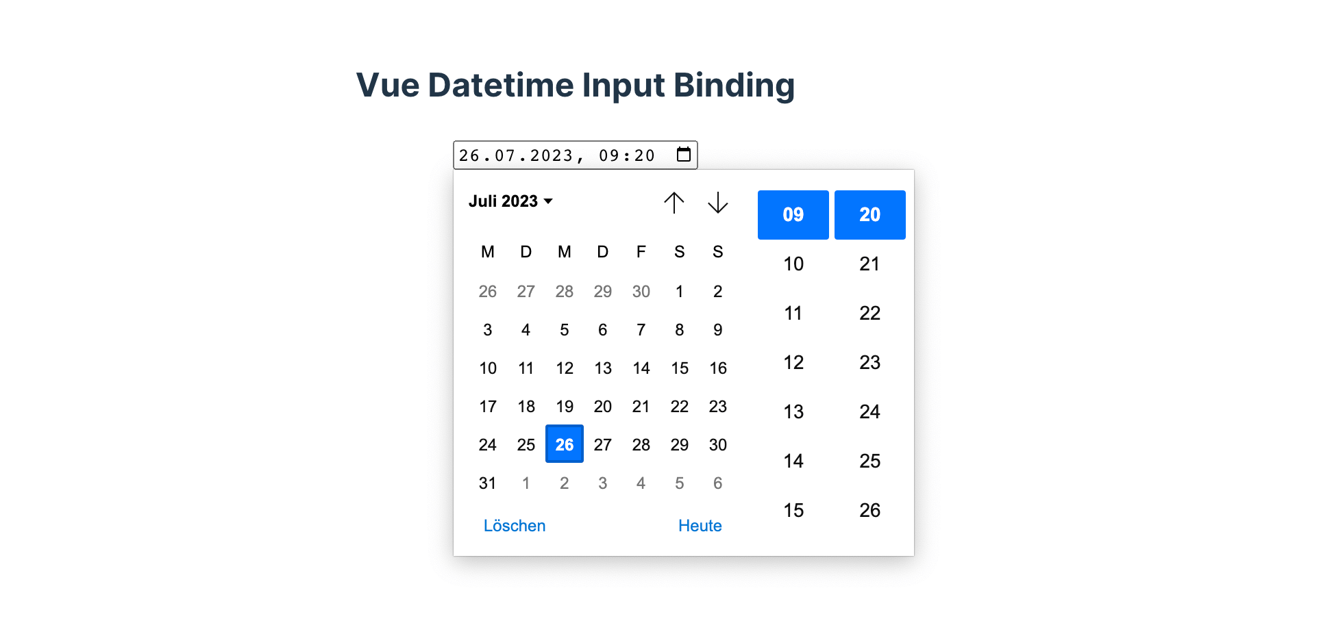 Vue.js 3 — Bind a Value to an HTML Datetime Input
