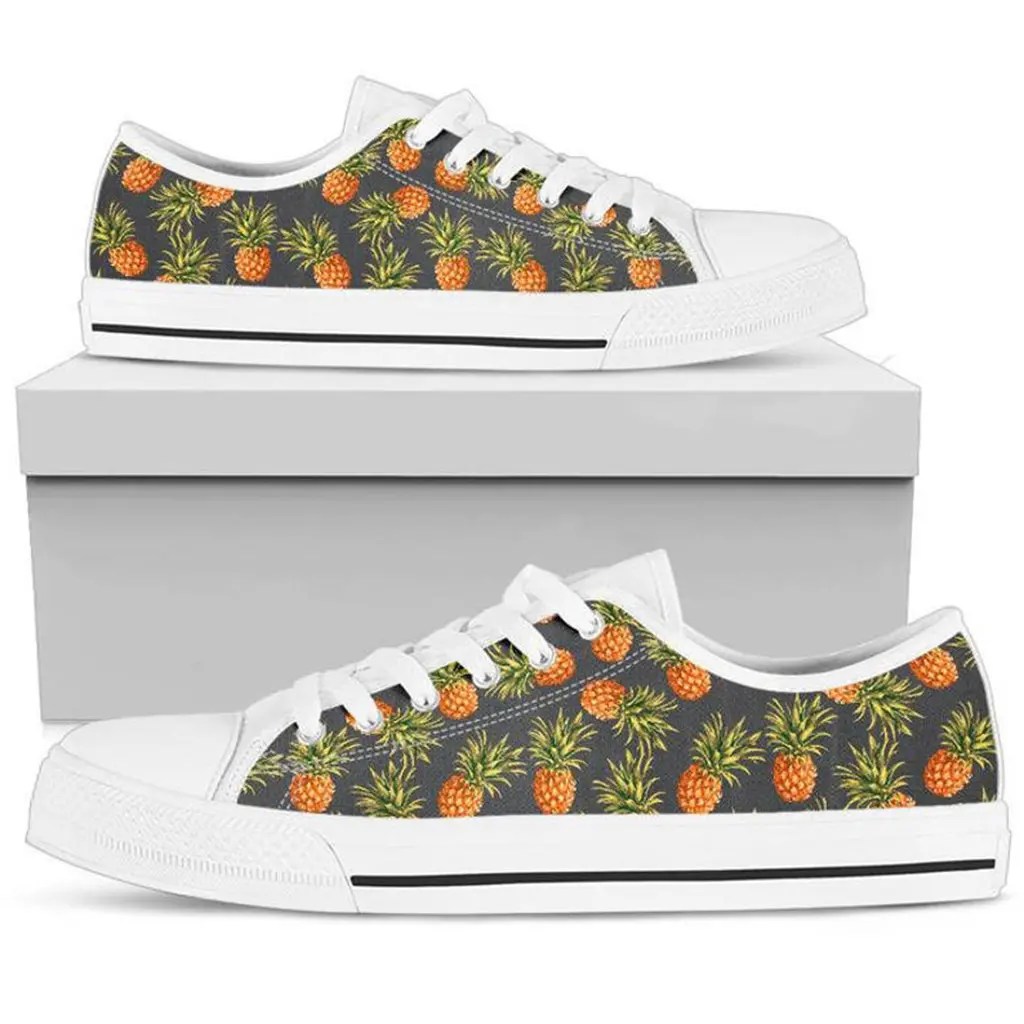 Pineapple Printed Shoes Custom Canvas Sneakers For Kids & Adults