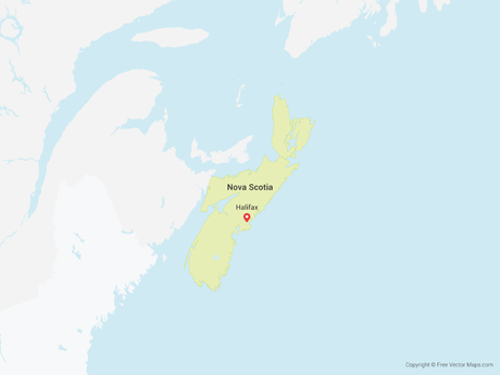 Printable Vector Map of Nova Scotia | Free Vector Maps