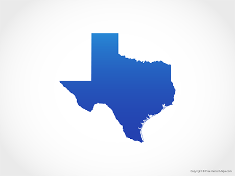 Printable Vector Map of Texas - Blue | Free Vector Maps