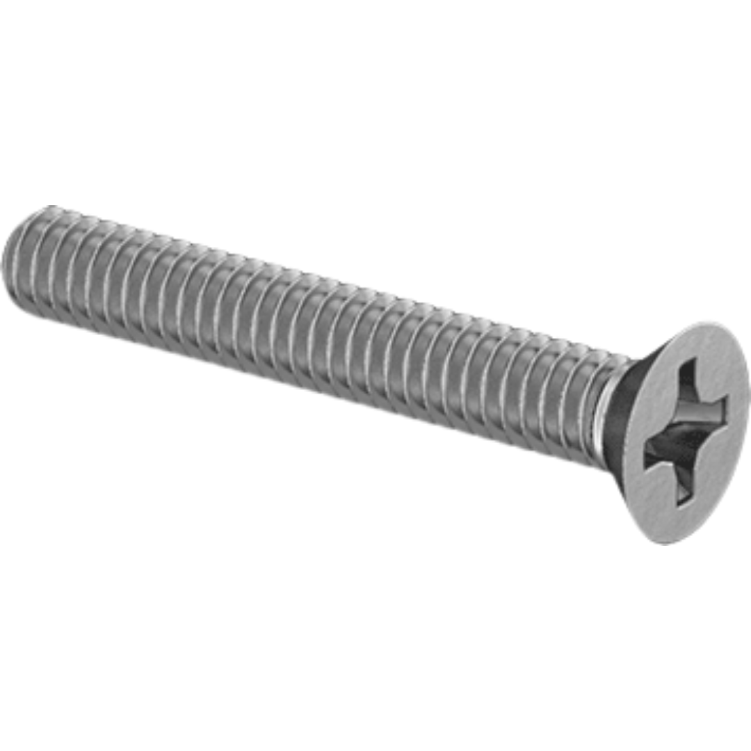 1/4"20 x 1 3/4" Flat Head Phillips Machine Screw 316 Stainless Steel