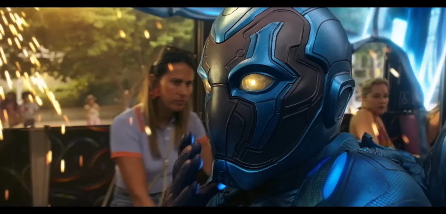 A shot from the trailer of Blue Beetles