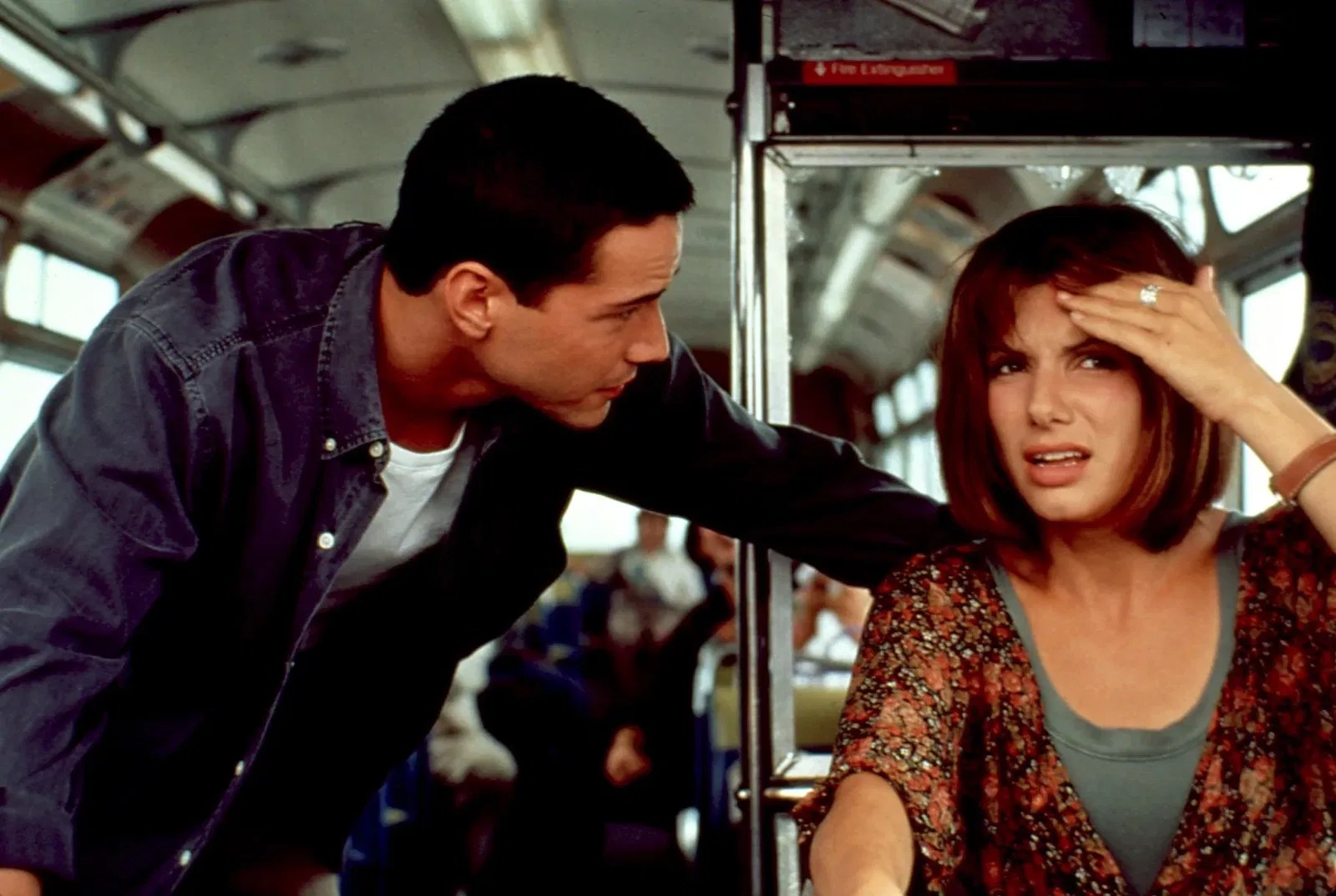 Keanu Reeves and Sandra Bullock in Speed (1994)