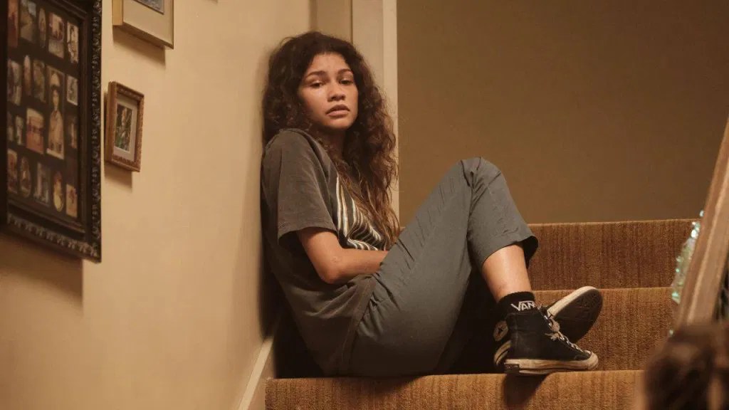 Zendaya as Rue Bennet in a still from Euphoria