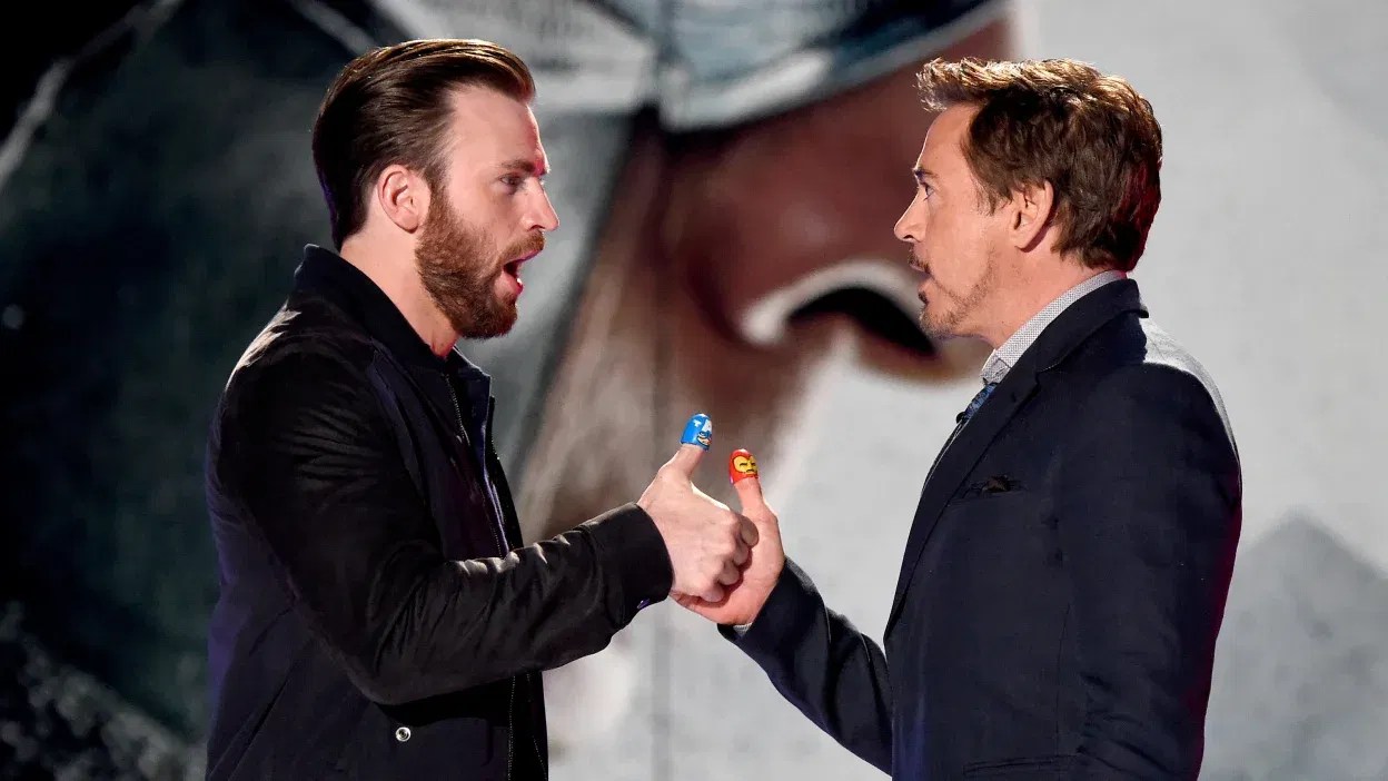 Chris Evans and Robert Downey Jr.