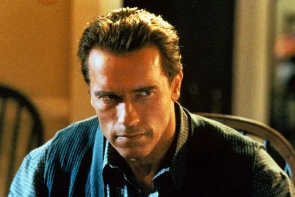 Arnold Schwarzenegger in a still from True Lies