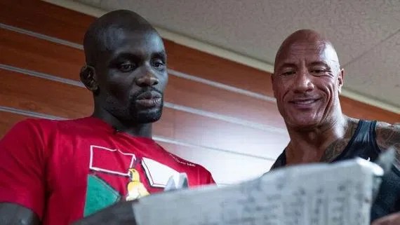 Themba Gorimbo and Dwyane Johnson