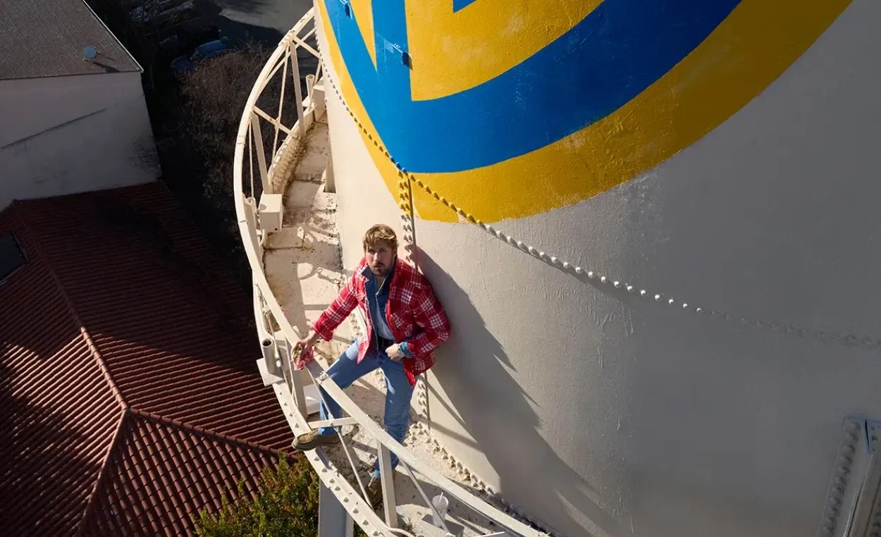 Ryan Gosling at Warner Bros. water tower | Greg Williams for Variety
