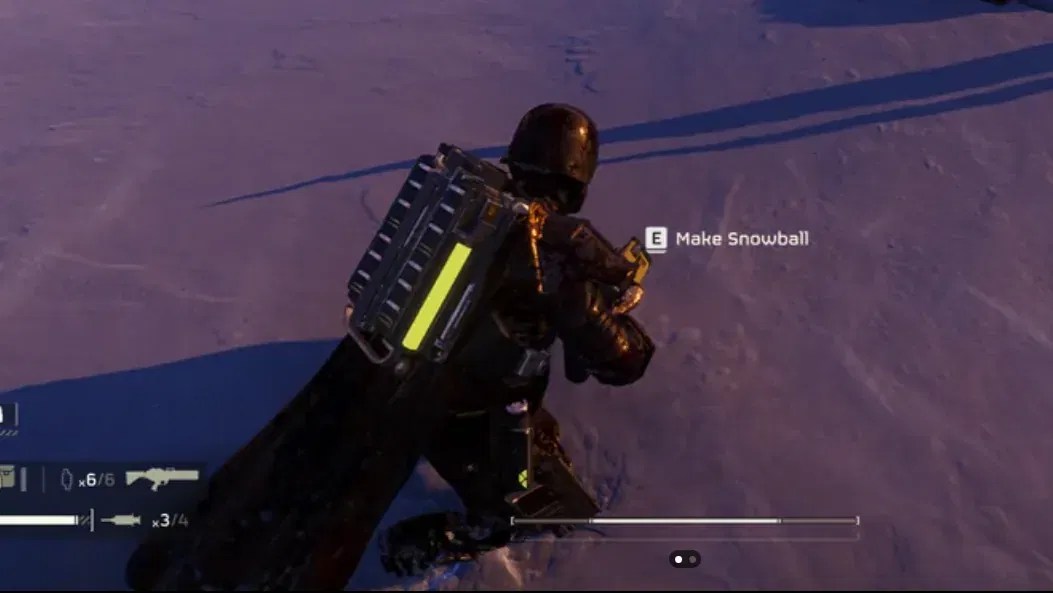 The game is crashing whenever the player interacts with the snow