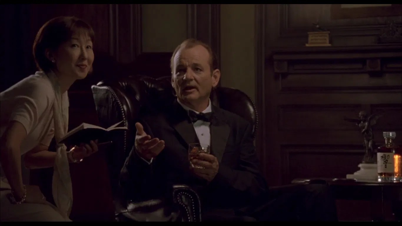 The Suntory Whisky commercial scene from A Lost in Translation