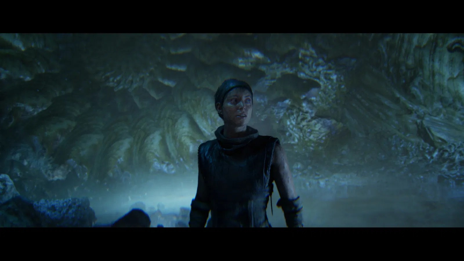 Senua’s confidence in this particular scene is “eroded,” and the meticulous facial animation shows it.