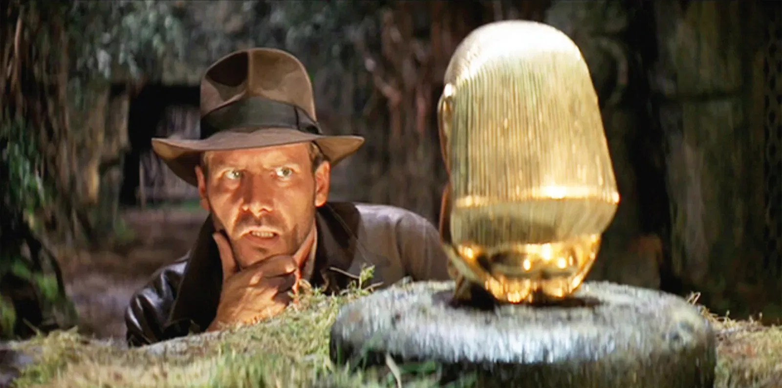 Indiana Jones replaces the Golden Idol in the Peruvian Temple in Steven Spielberg&rsquo;s Raider of the Lost Ark