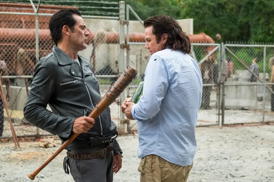 Josh McDermitt as Eugene and Jeffery Dean Morgan as Negan