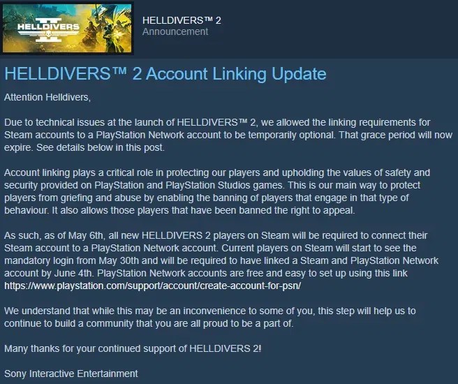 Helldivers 2 announcement